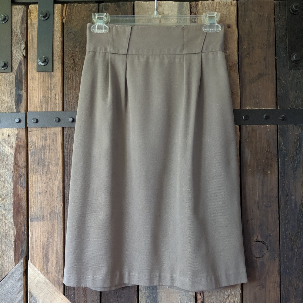 Wide Waist Taupe Pencil Skirt - size 5